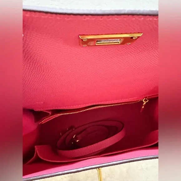 Laluva Kally Leather Bag Pink 28cm - Picture 6 of 6